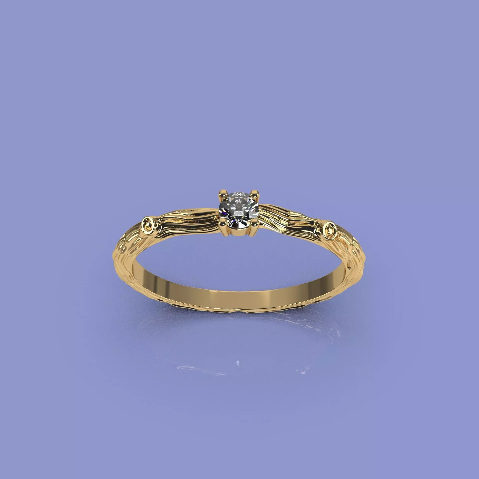 Delicate diamond ring 3D print model_0