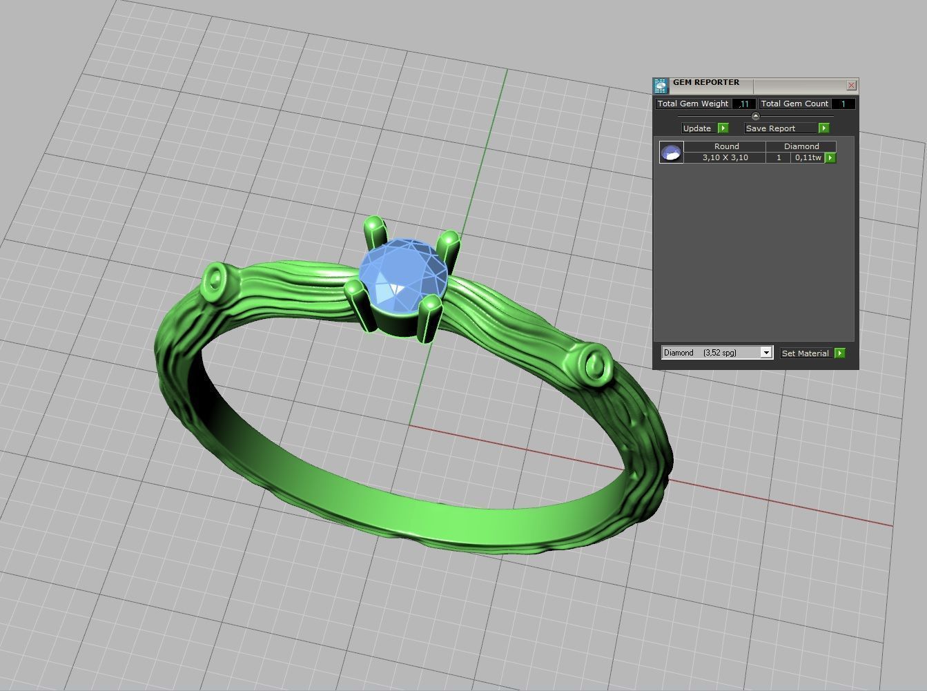Delicate diamond ring 3D print model_5