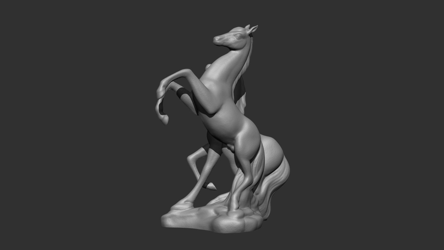 3D Sculpture of Two Horses in Motion -  3D print model_4