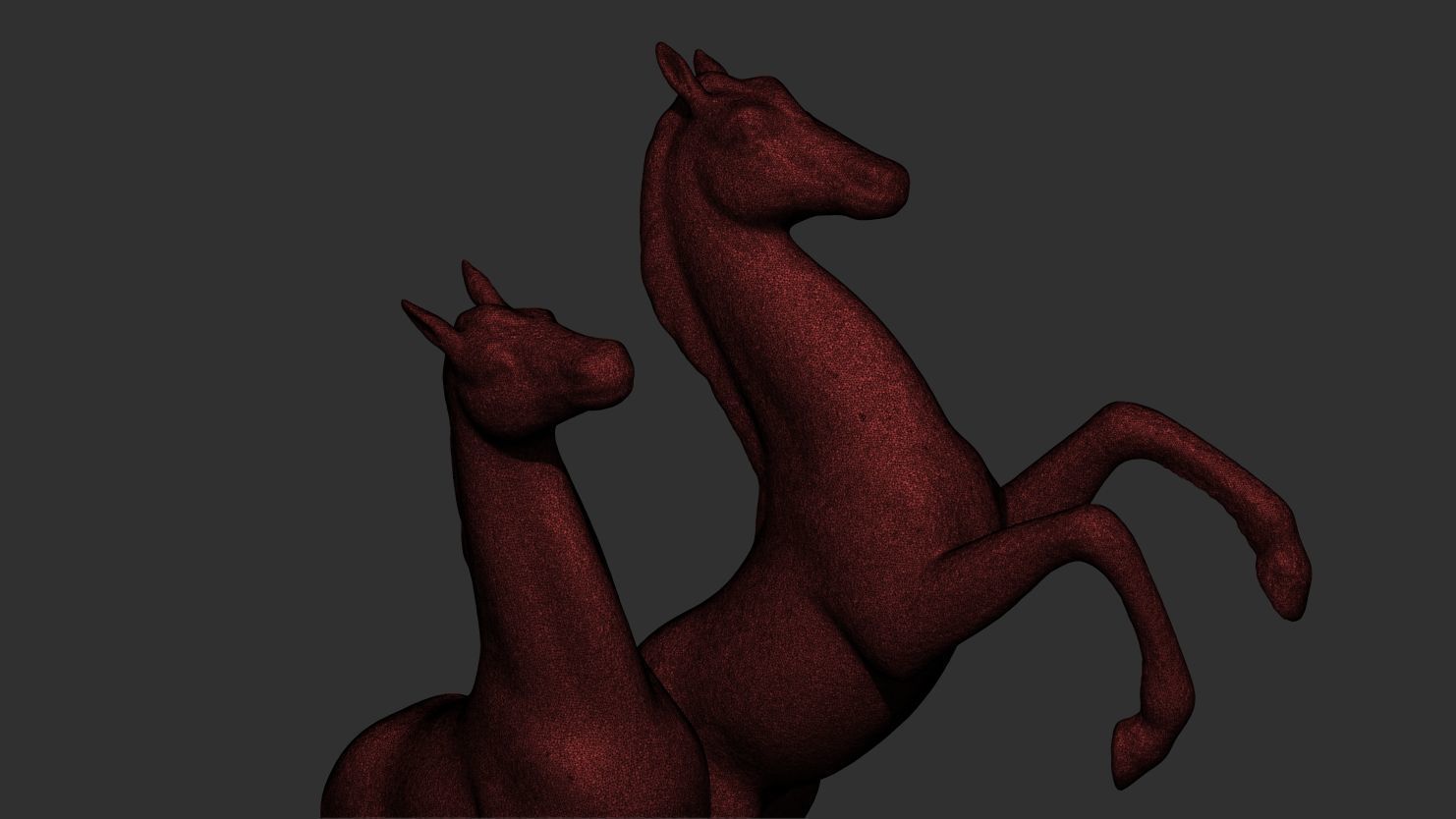 3D Sculpture of Two Horses in Motion -  3D print model_6