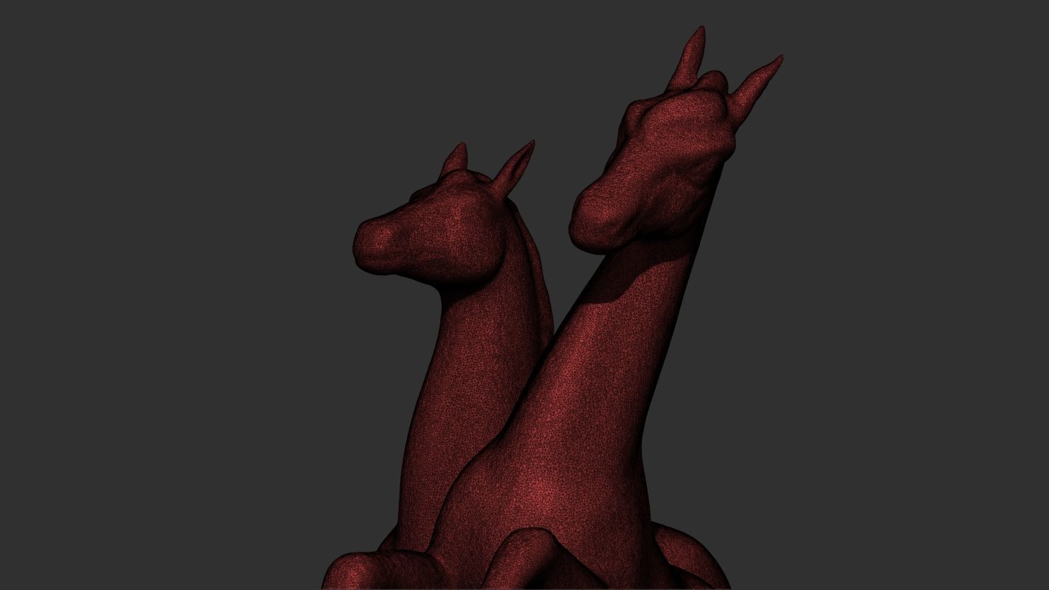 3D Sculpture of Two Horses in Motion -  3D print model_5