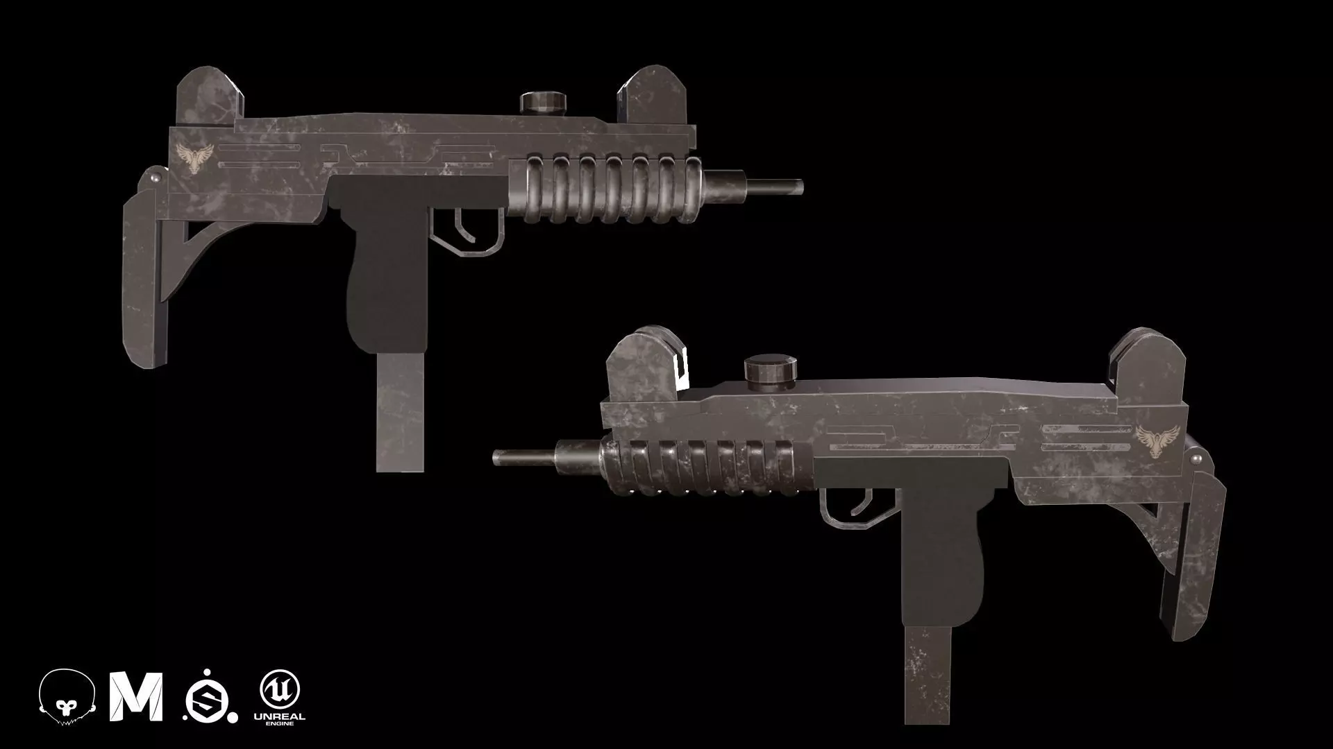 Uzi Game Ready Low-poly 3D model