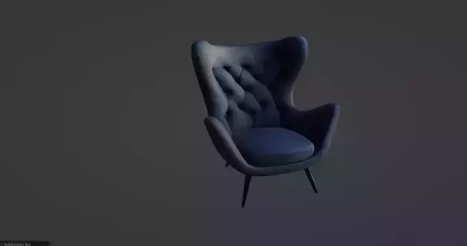 Modern Wingback Armchair 3D Model