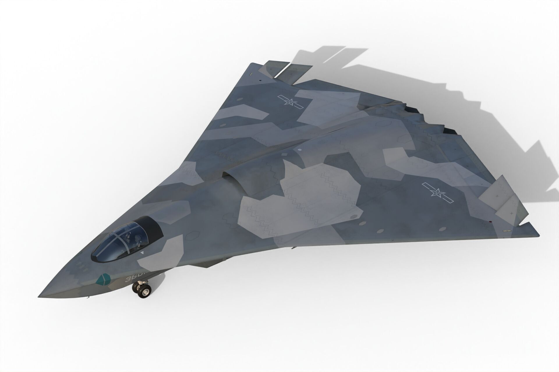 Chengdu J-36 3D model_3