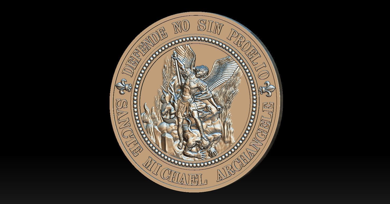 Saint Michael Archangel Medal 3D print model_18