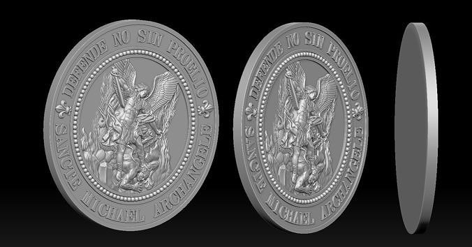 Saint Michael Archangel Medal 3D print model