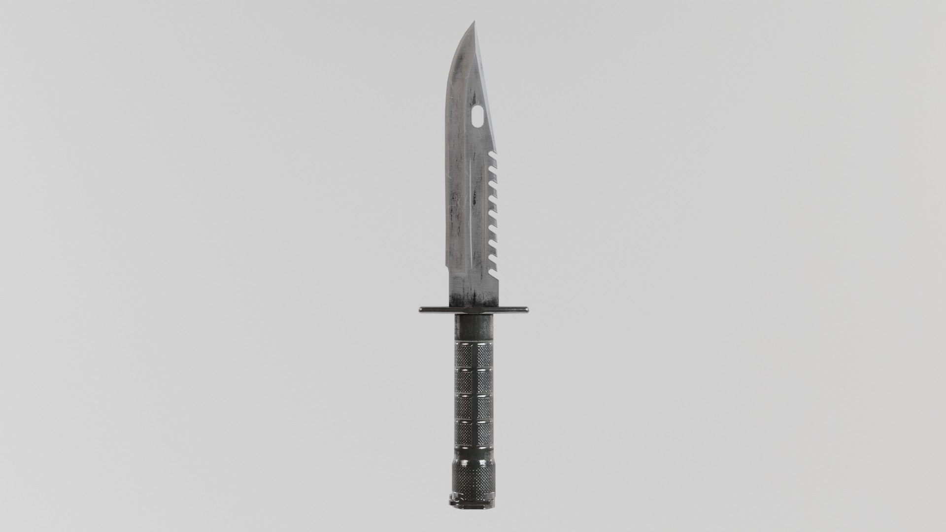 Combat knife 3D model_3