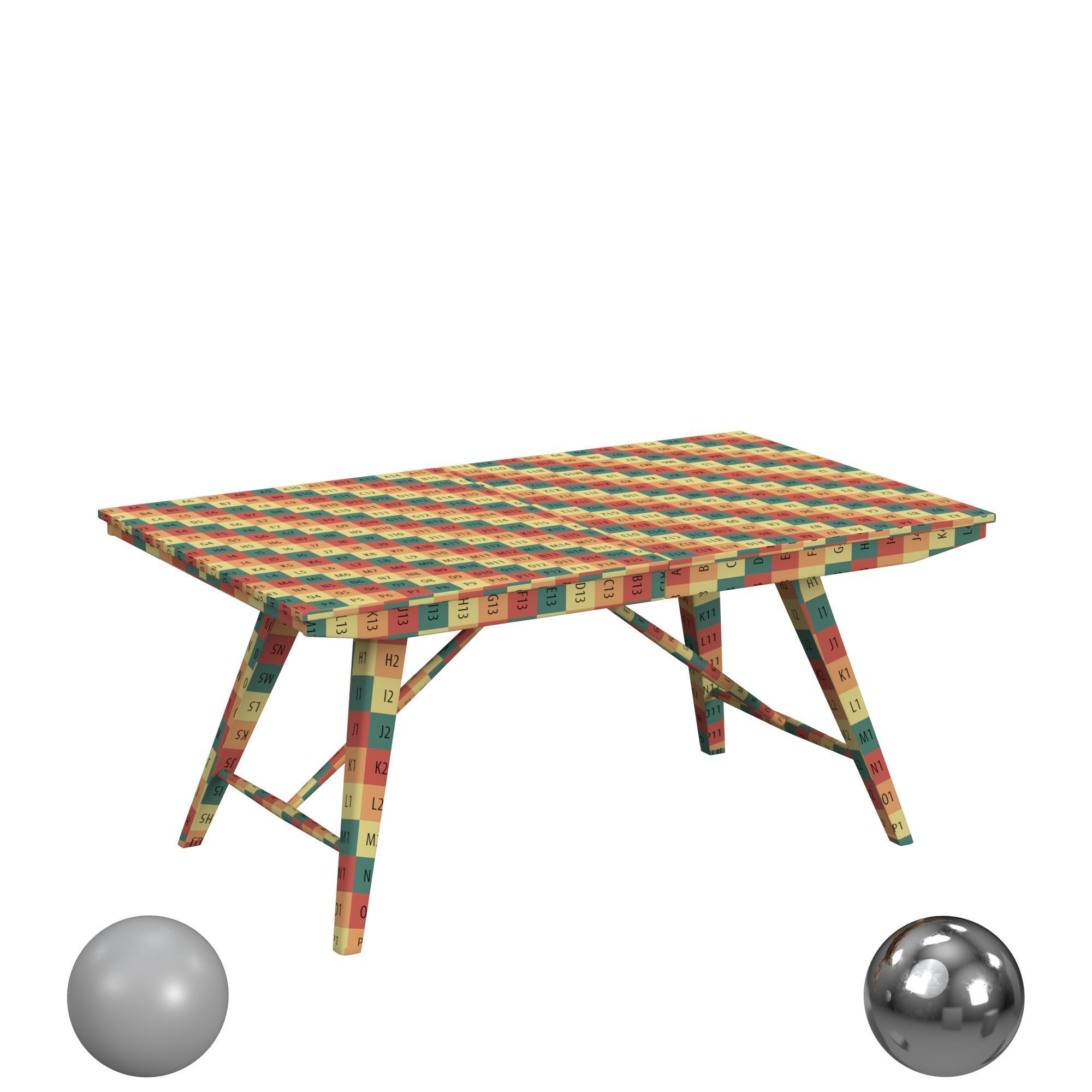 Bayside Trestle Table 3D model_2