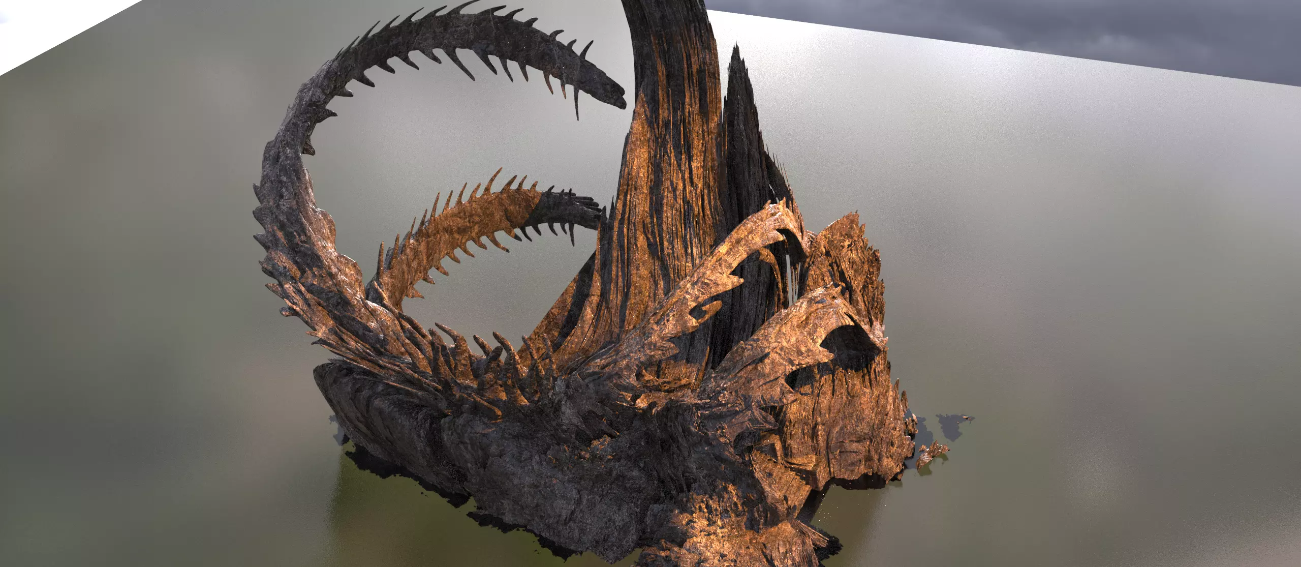 Ancient Drake tail mountain 1 3D model_0