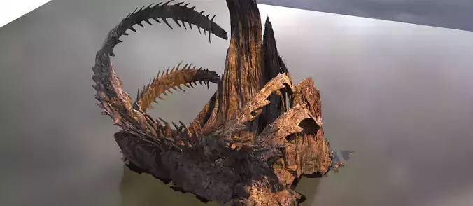 Ancient Drake tail mountain 1 3D model