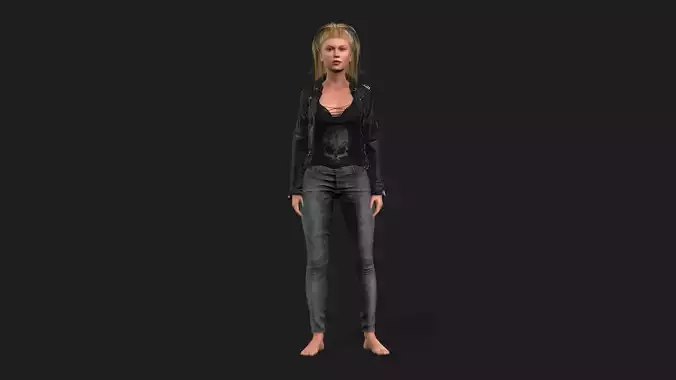 Realistic premium 3D Model of a beautiful girl