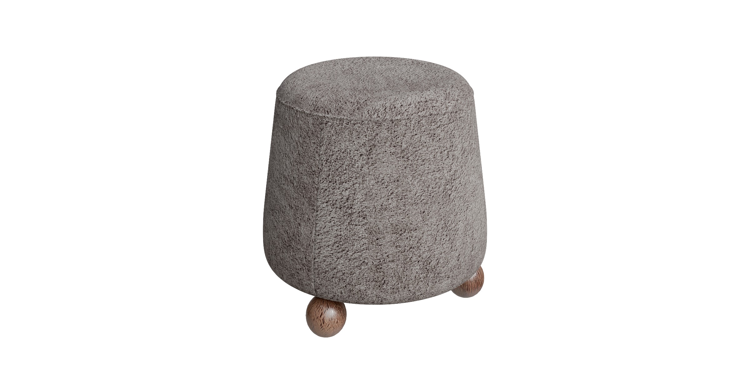 3 Legged Round Ottoman Low-poly 3D model_9