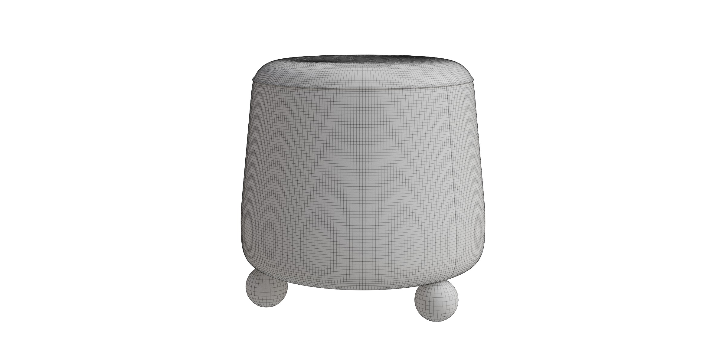 3 Legged Round Ottoman Low-poly 3D model_2