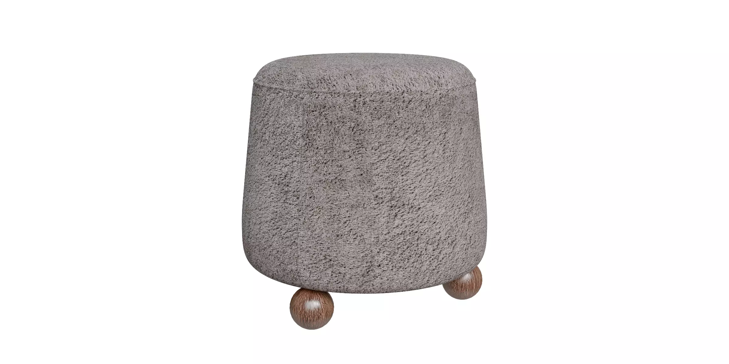 3 Legged Round Ottoman Low-poly 3D model_0