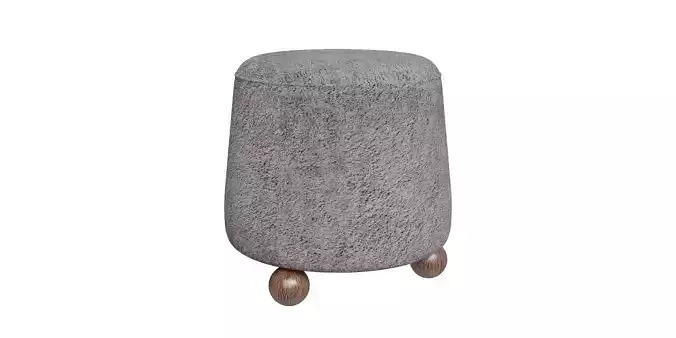 3 Legged Round Ottoman Low-poly 3D model