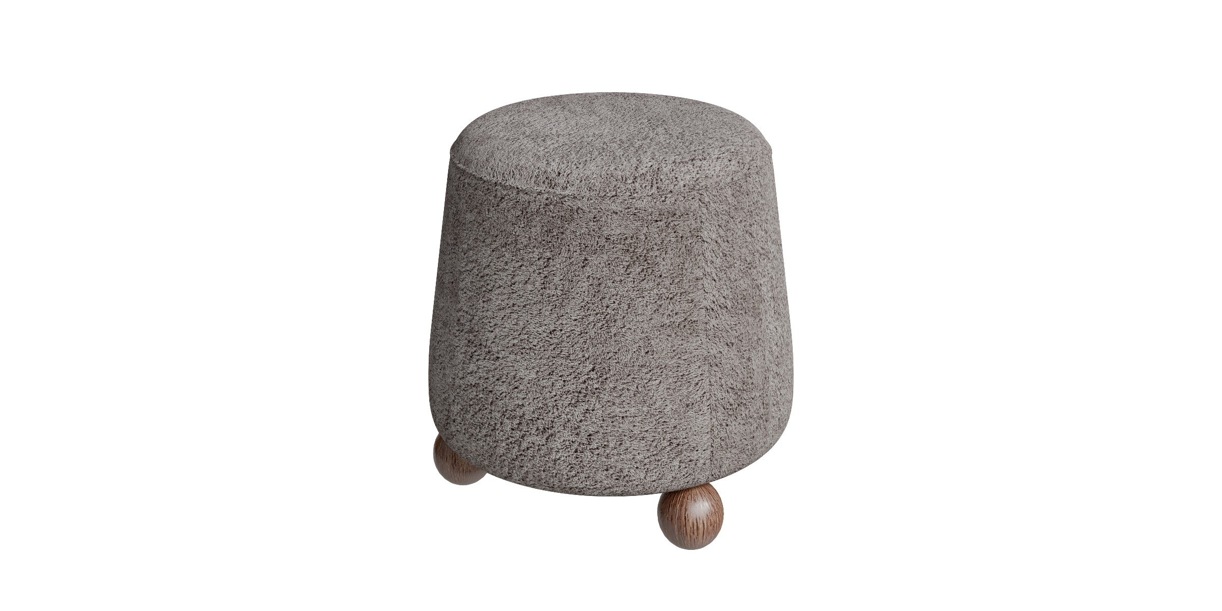 3 Legged Round Ottoman Low-poly 3D model_11