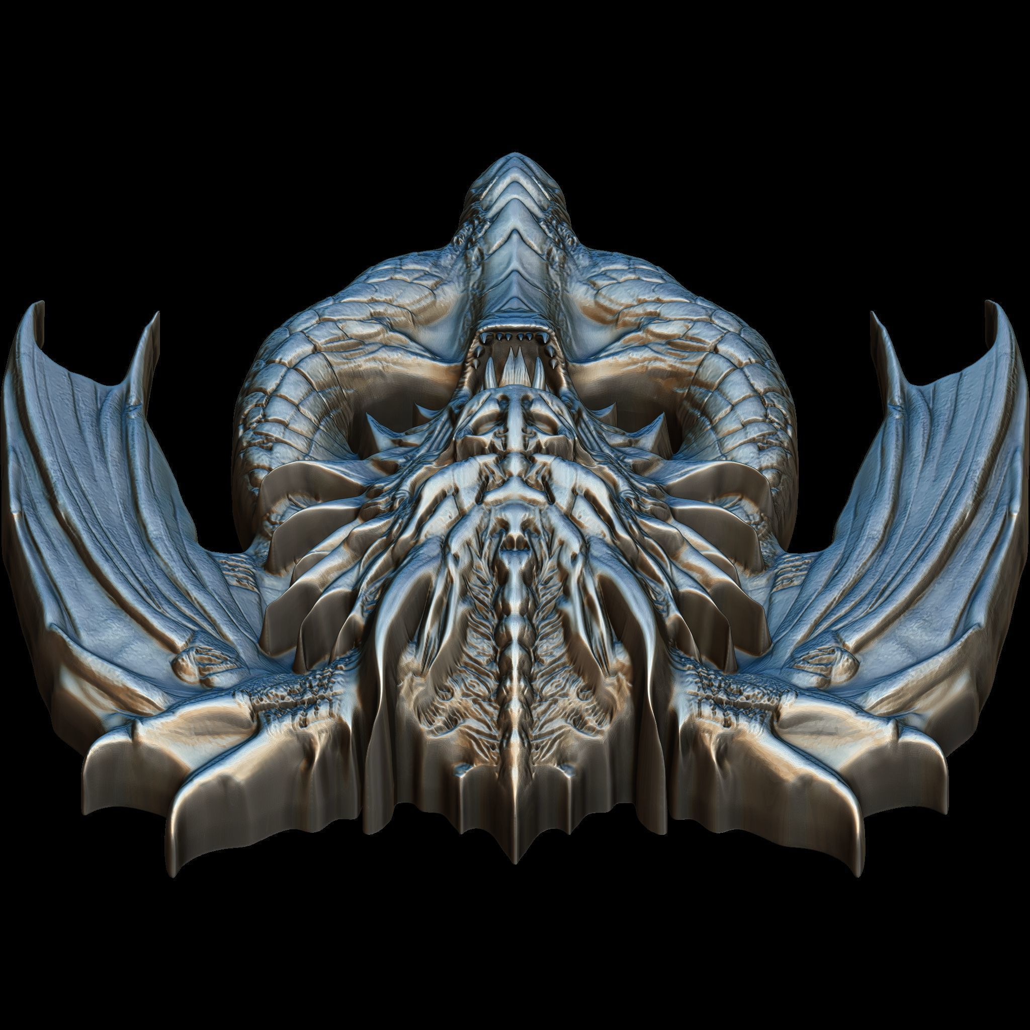 Dragon Head Relief No12 STL file for 3d Printing or CNC 3D print model_10