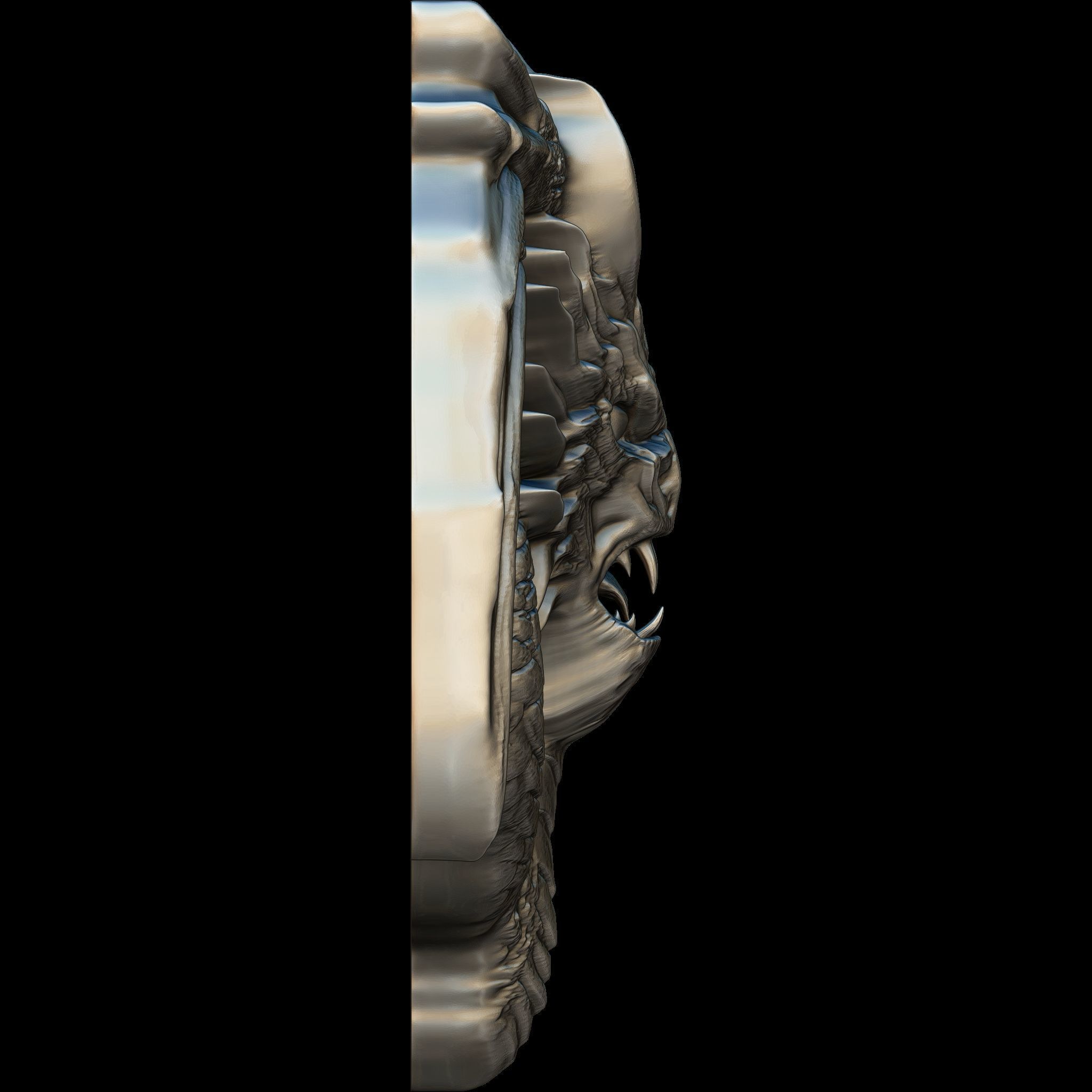 Dragon Head Relief No12 STL file for 3d Printing or CNC 3D print model_4