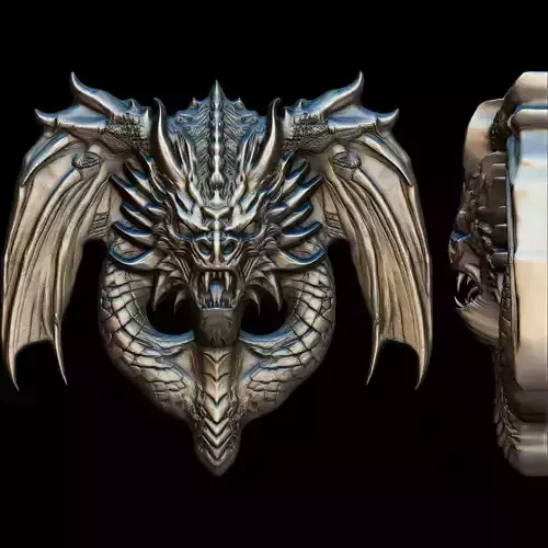 Dragon Head Relief No12 STL file for 3d Printing or CNC