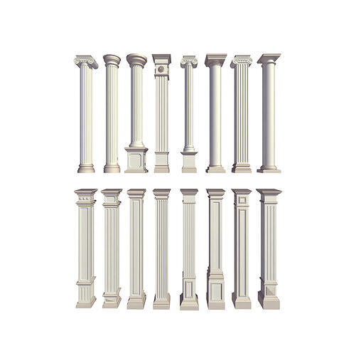 Parametric Classic Columns Family Pack 16 Models for Revit 3D model