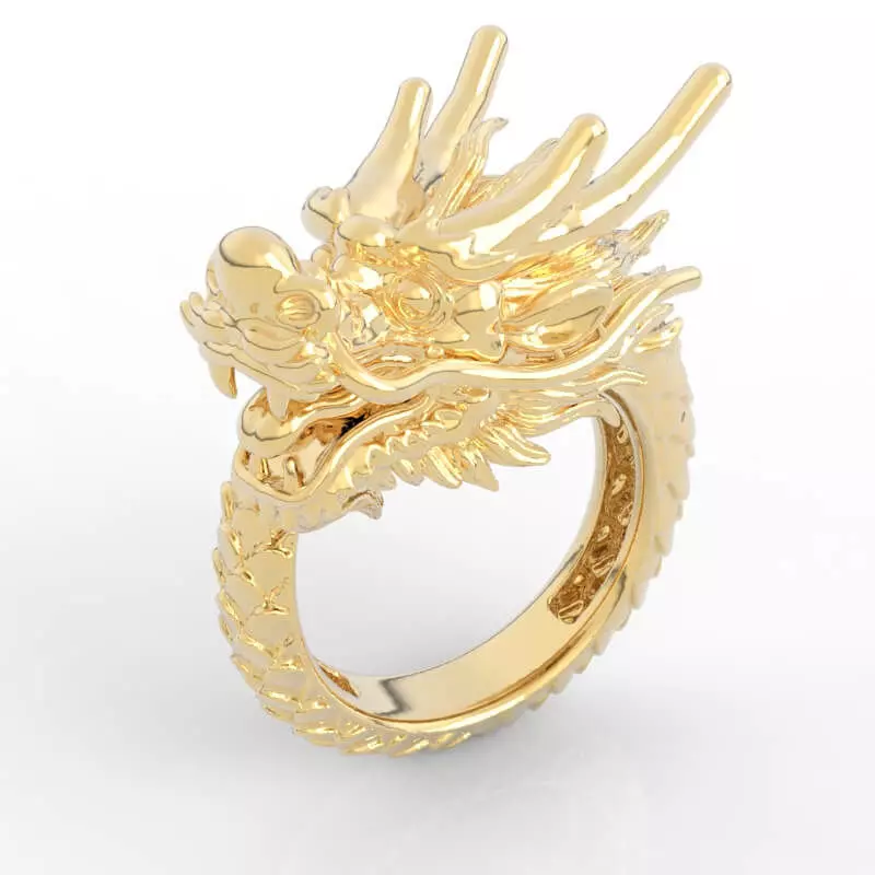 Mythical Dragon Jewelry Ring 3D print model