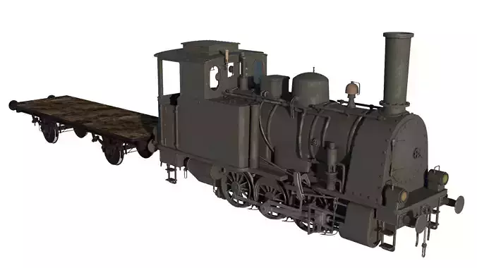 Steam Old Train  3D model