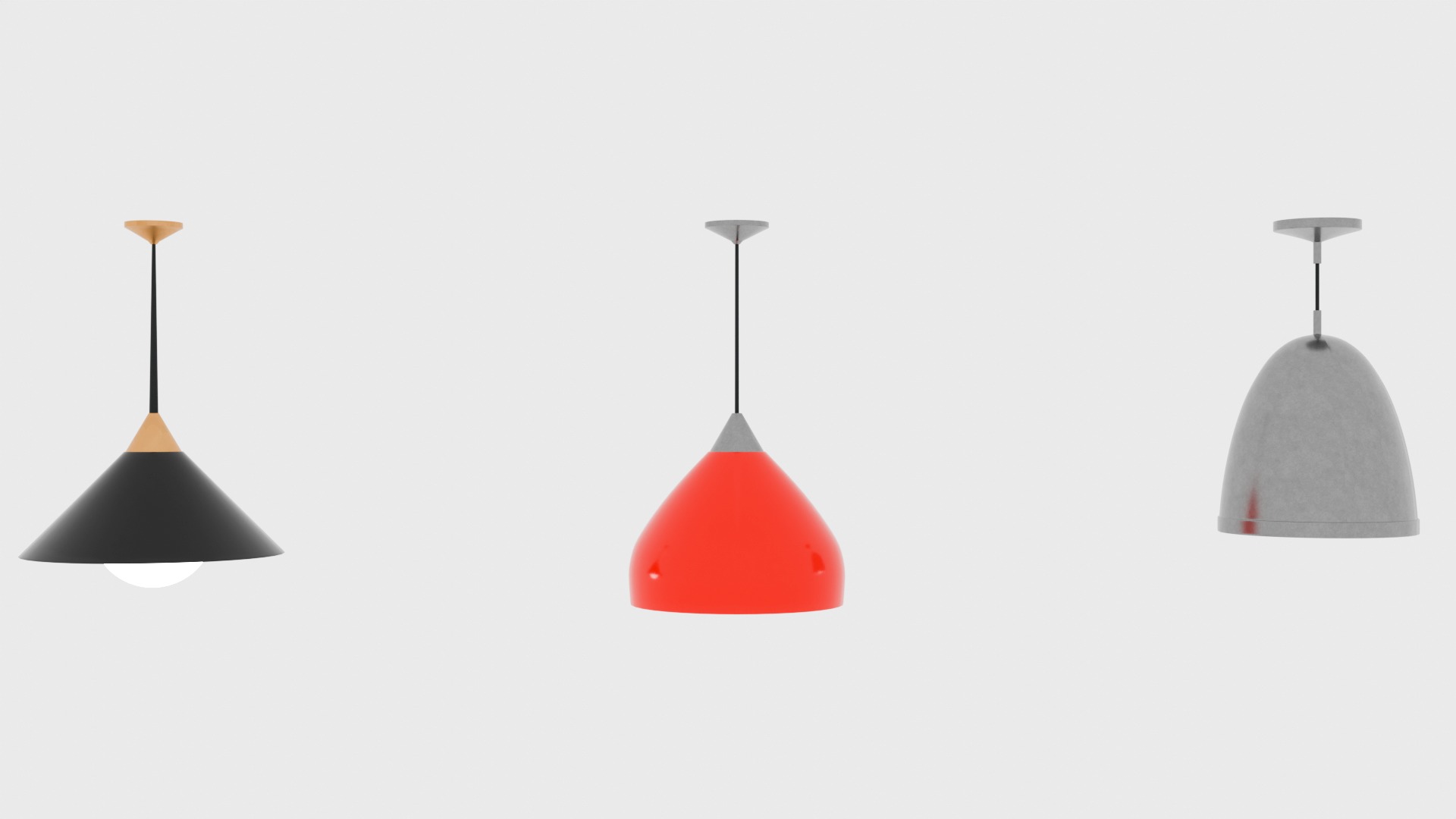 Hanging Lights Pack PBR Game Ready Low-poly 3D model Low-poly 3D model_10