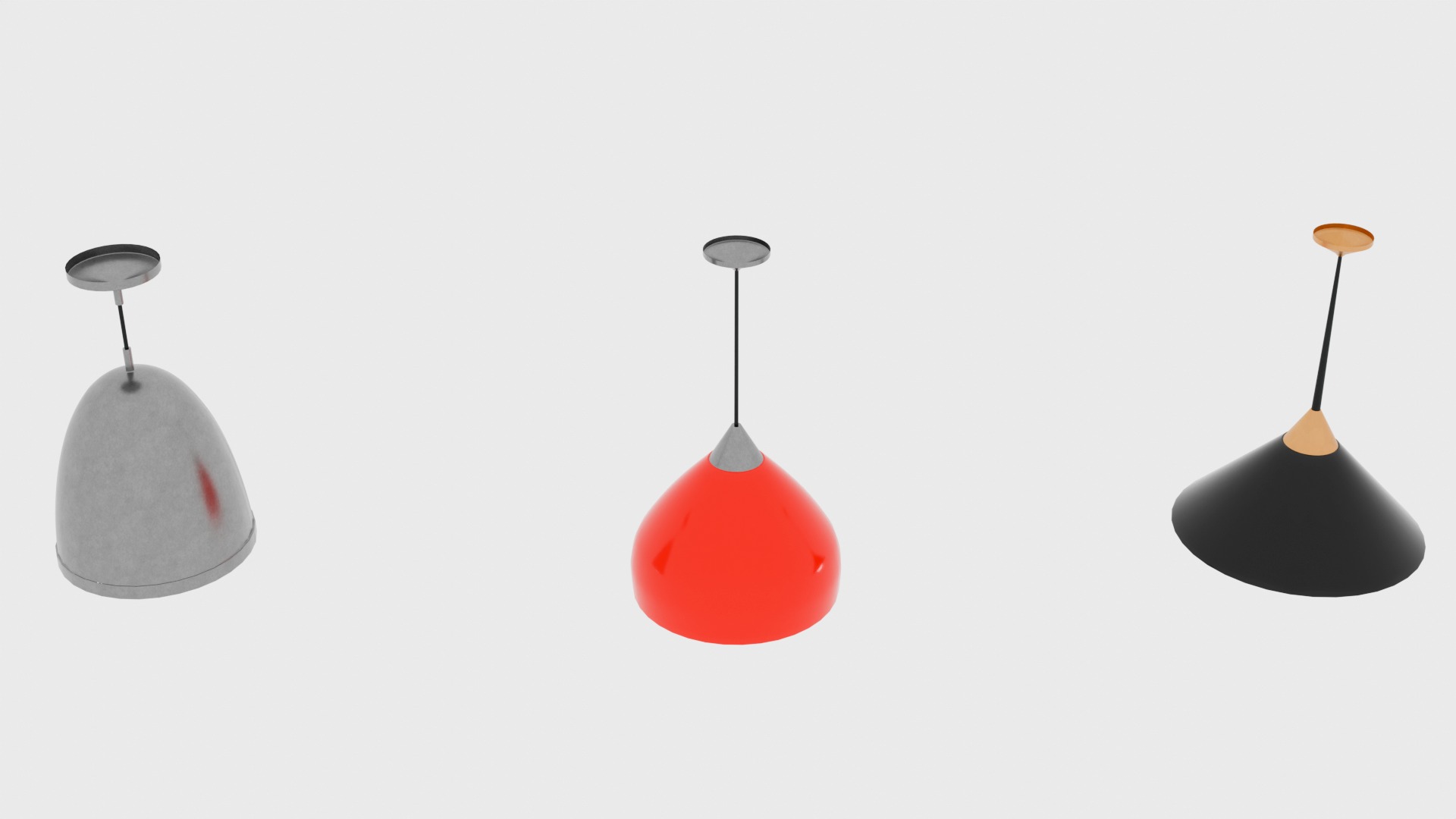 Hanging Lights Pack PBR Game Ready Low-poly 3D model Low-poly 3D model_9