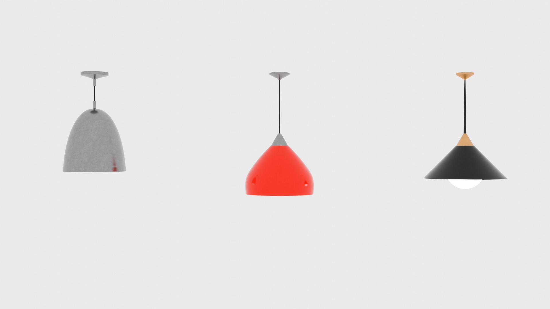 Hanging Lights Pack PBR Game Ready Low-poly 3D model Low-poly 3D model_4