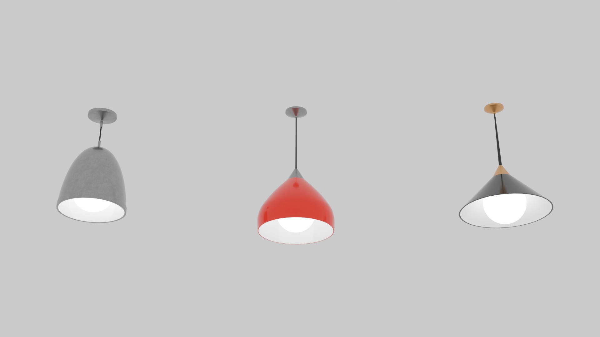 Hanging Lights Pack PBR Game Ready Low-poly 3D model Low-poly 3D model_3