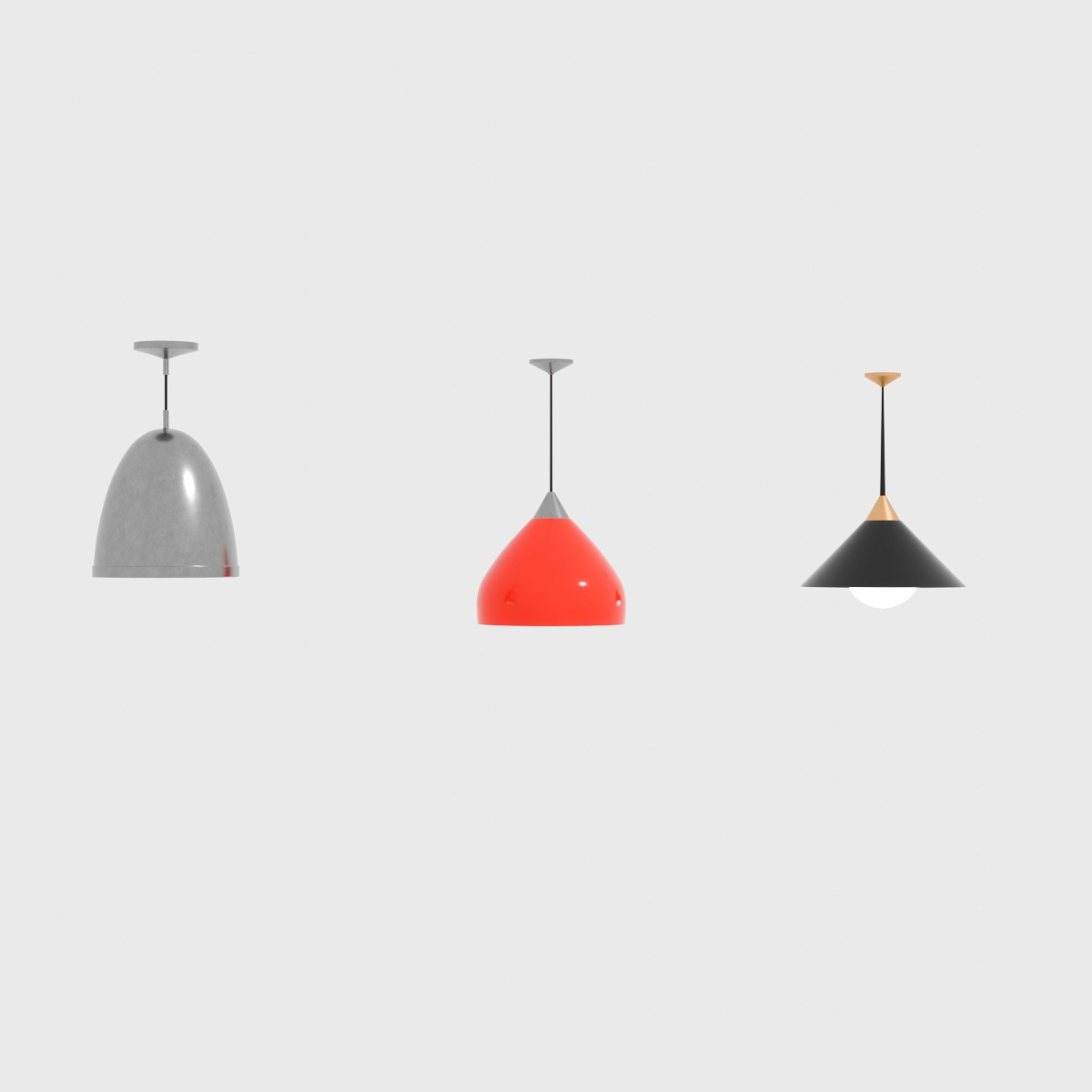 Hanging Lights Pack PBR Game Ready Low-poly 3D model Low-poly 3D model_2