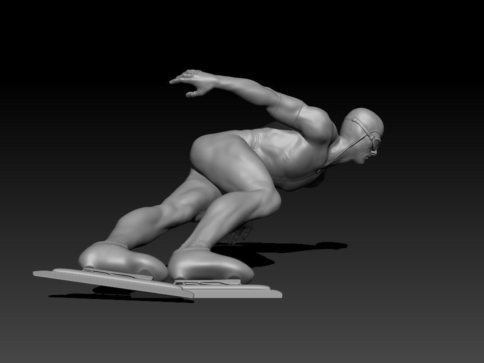 Speed skater 3D print model_4