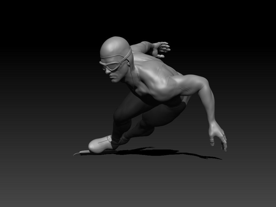 Speed skater 3D print model_6