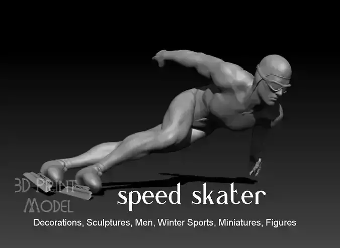 Speed skater 3D print model