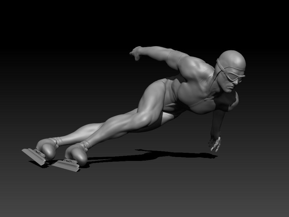 Speed skater 3D print model_3
