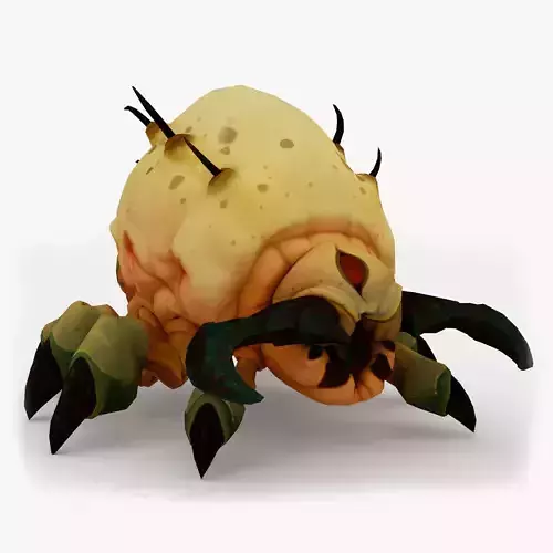 Grub Rigged and Animated Low-poly 3D model