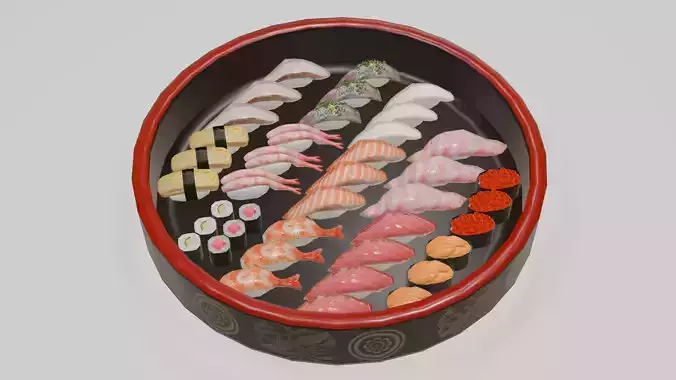Premium Sushi Model Asset Low-poly 3D model