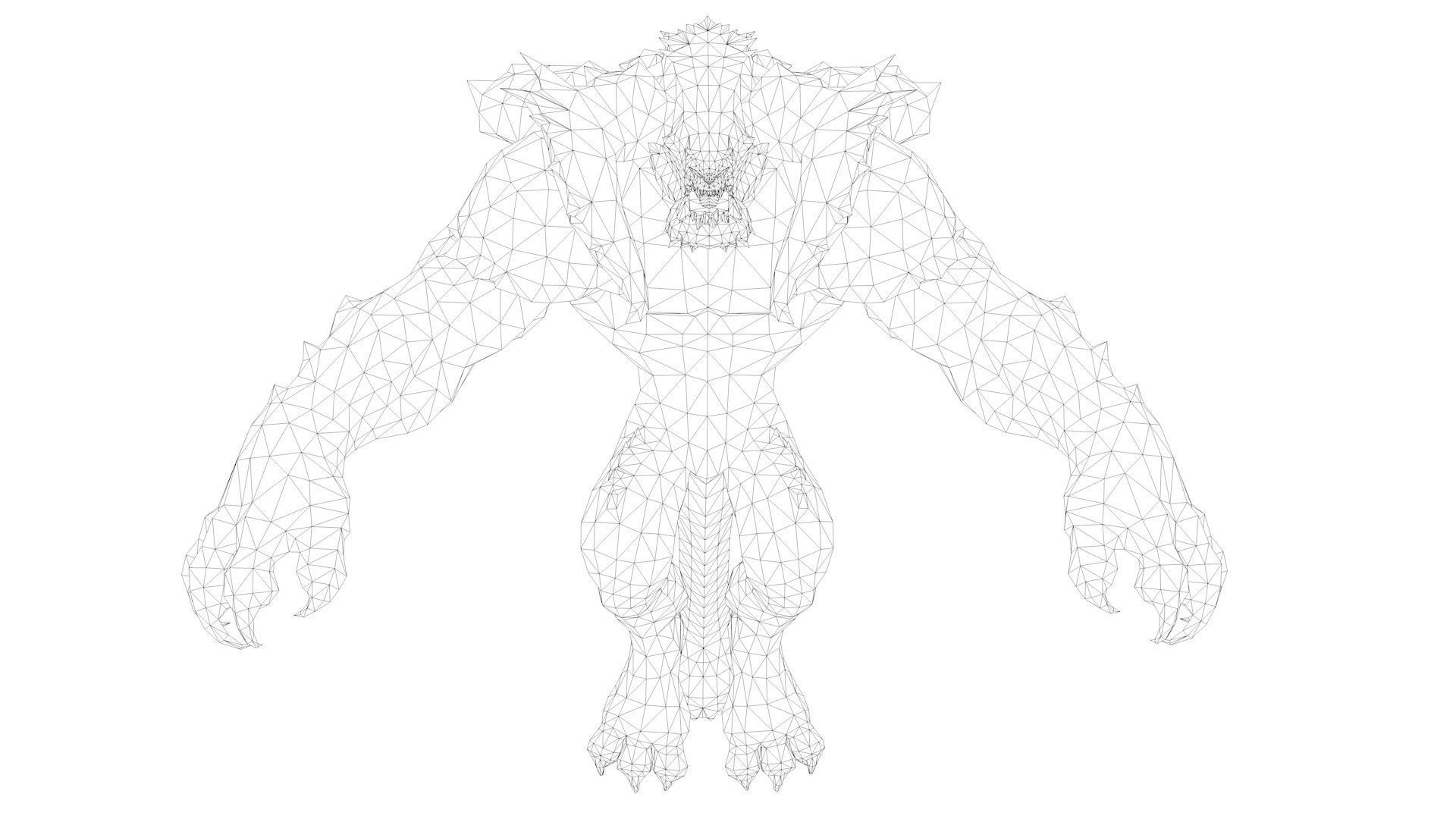 Fallen Dog Rigged and Animated Low-poly 3D model_15