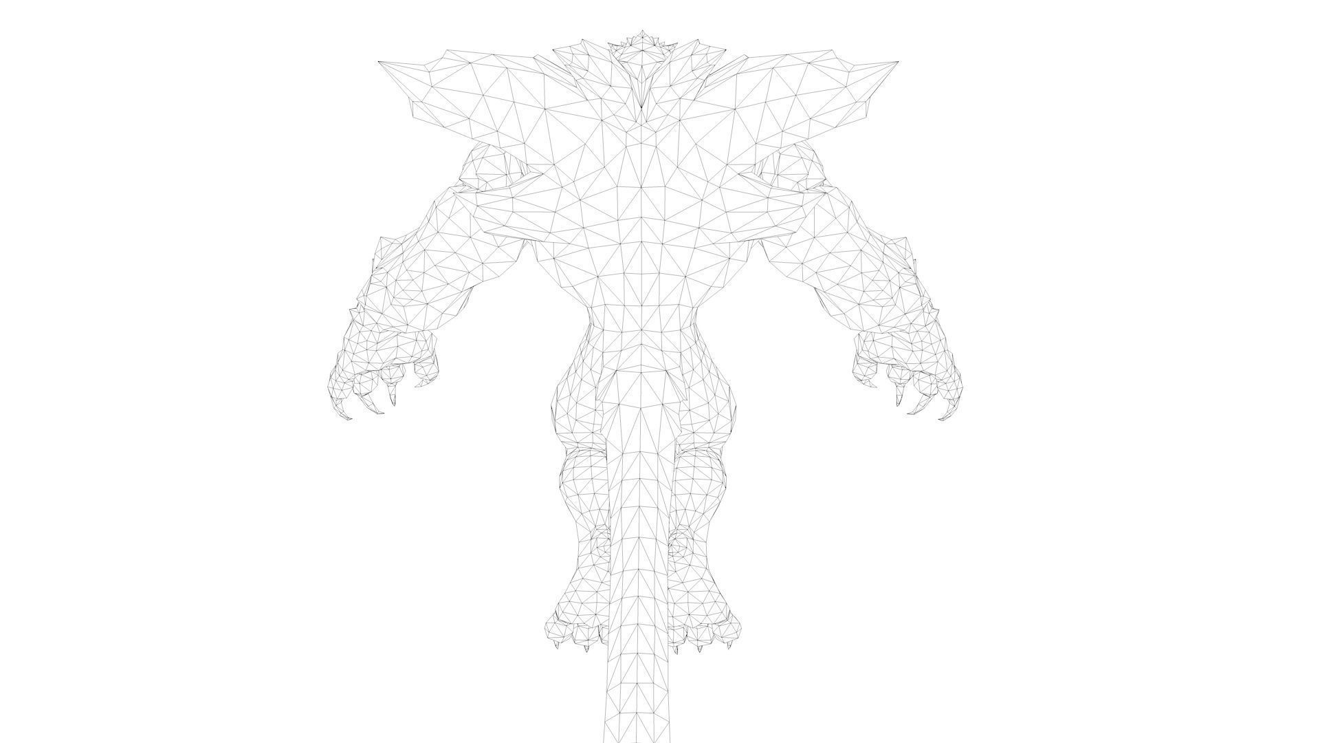 Fallen Dog Rigged and Animated Low-poly 3D model_17