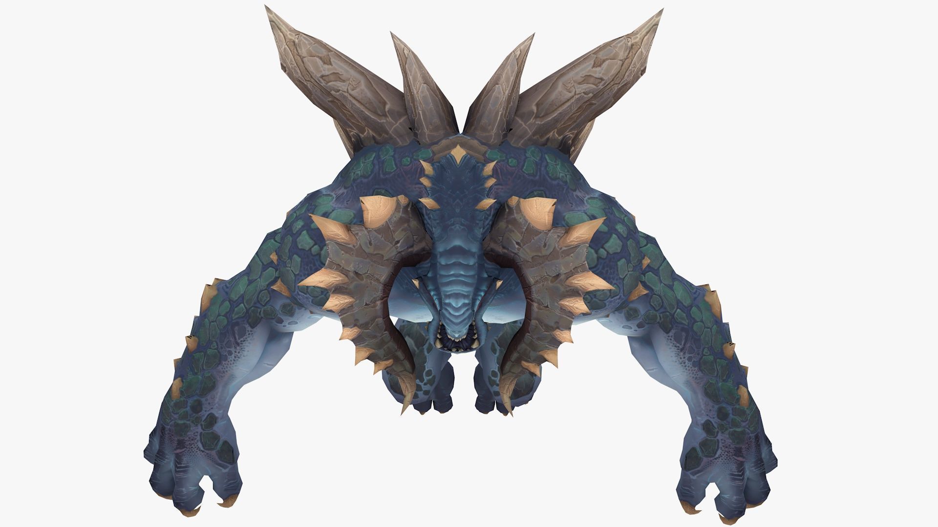 Fallen Dog Rigged and Animated Low-poly 3D model_8