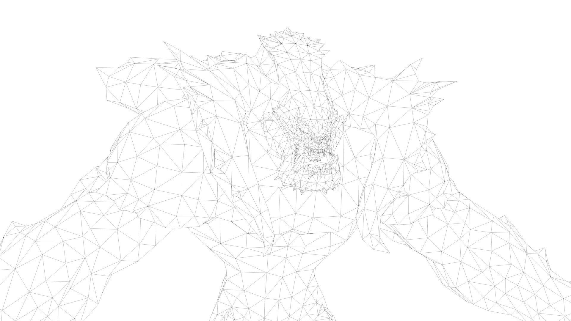 Fallen Dog Rigged and Animated Low-poly 3D model_16