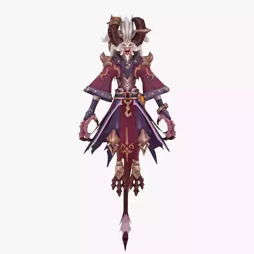 Demon Caster Rigged and Animated