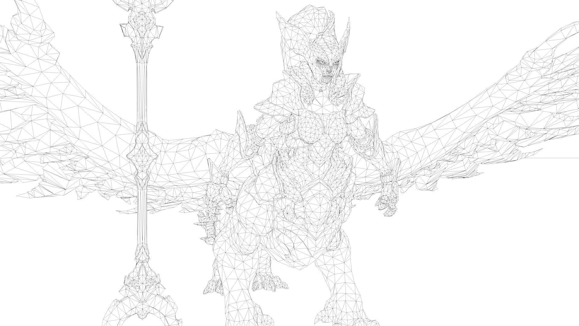 Astarte Rigged and Animated Low-poly 3D model_13