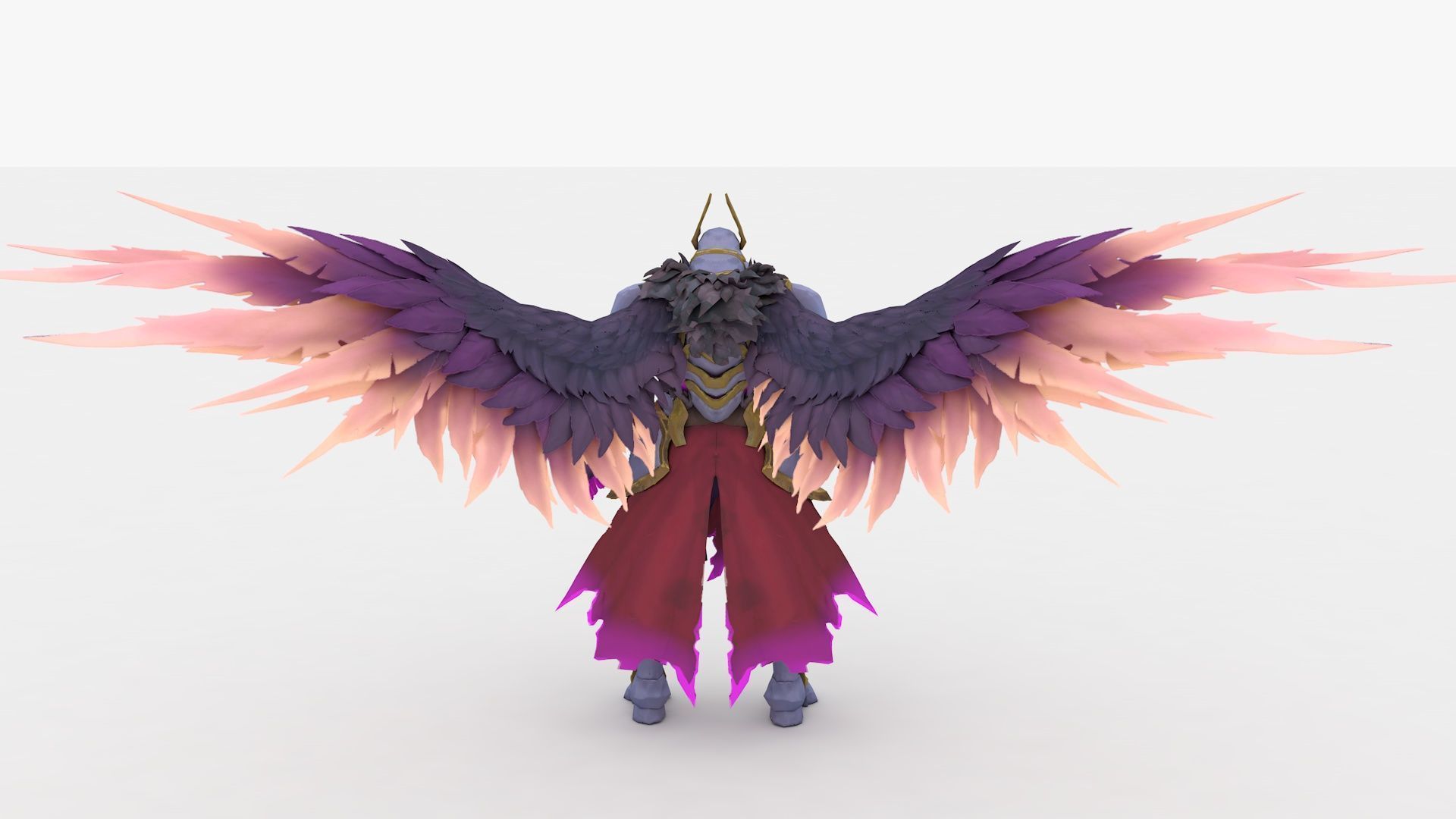 Angel Rigged and Animated Low-poly 3D model_3