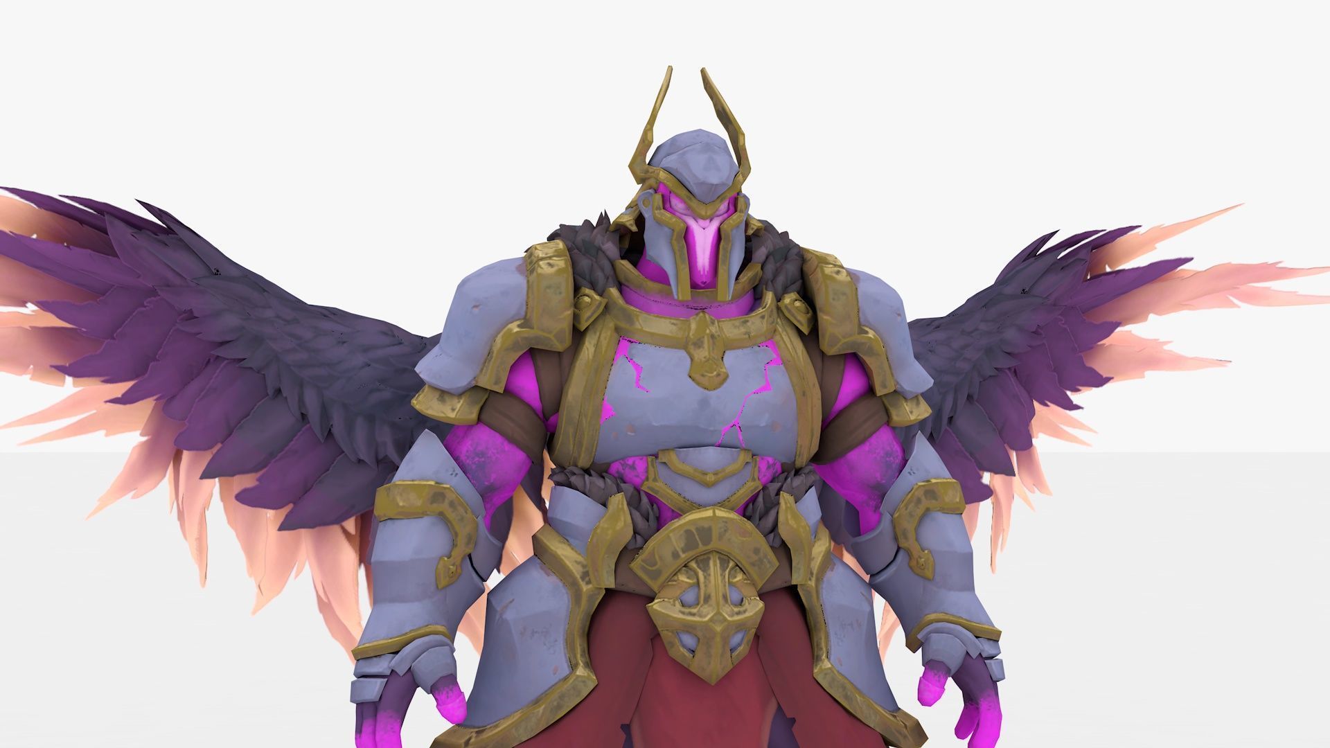 Angel Rigged and Animated Low-poly 3D model_1