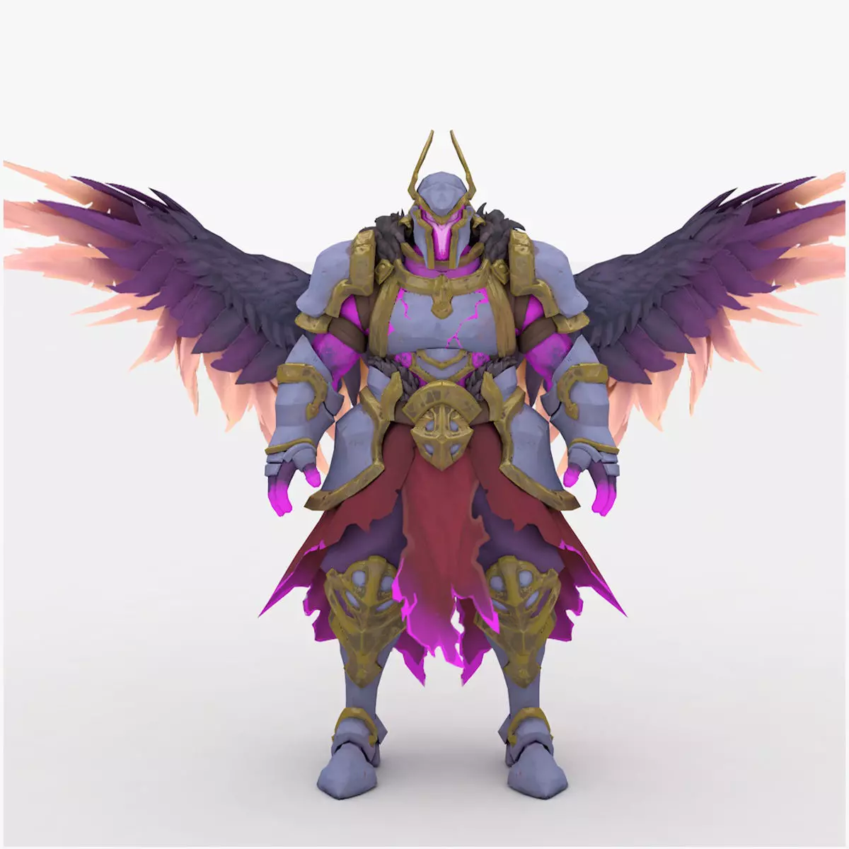 Angel Rigged and Animated Low-poly 3D model_0