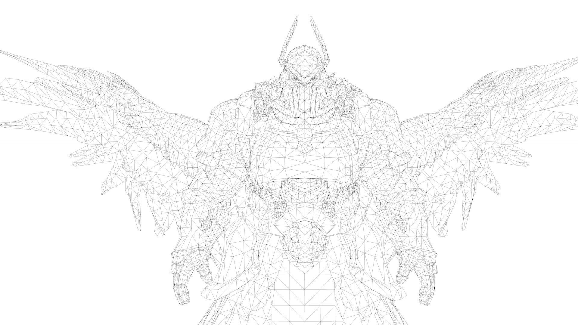 Angel Rigged and Animated Low-poly 3D model_12