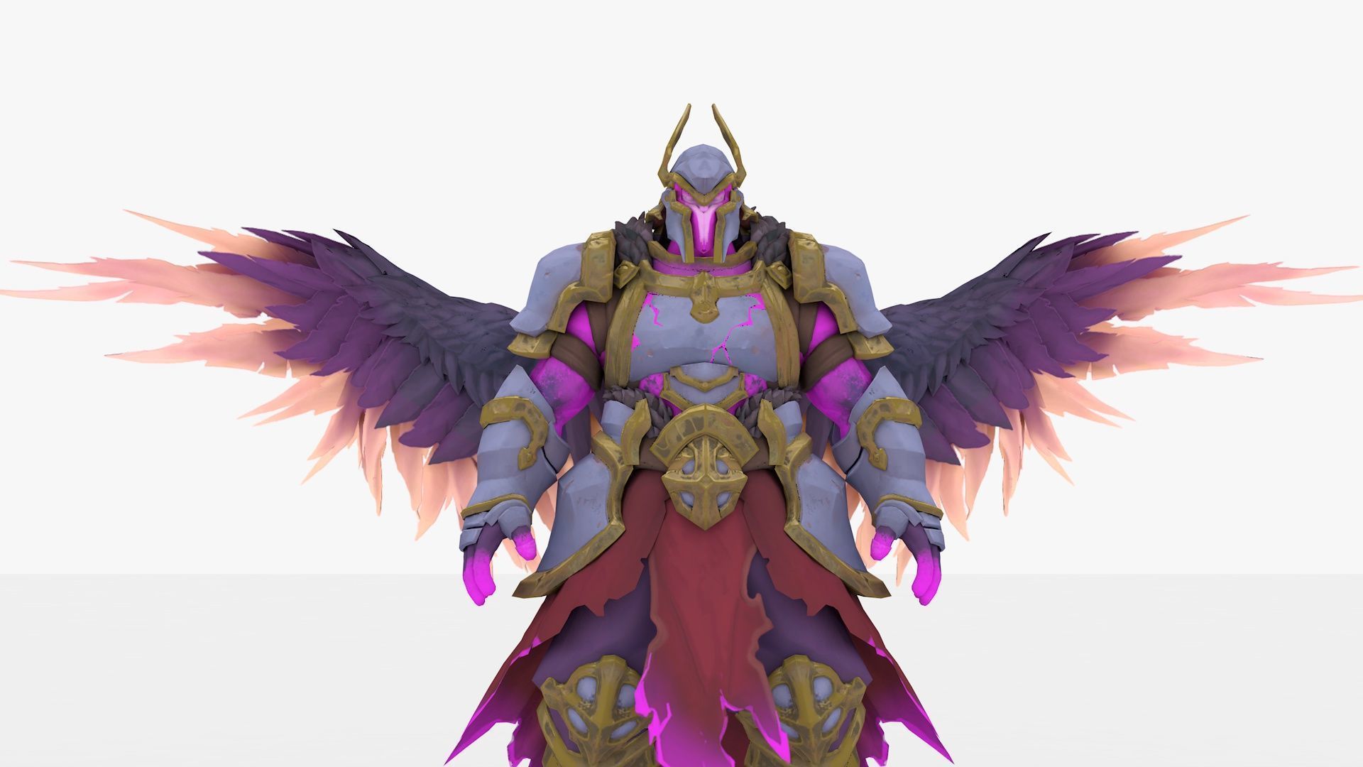 Angel Rigged and Animated Low-poly 3D model_4