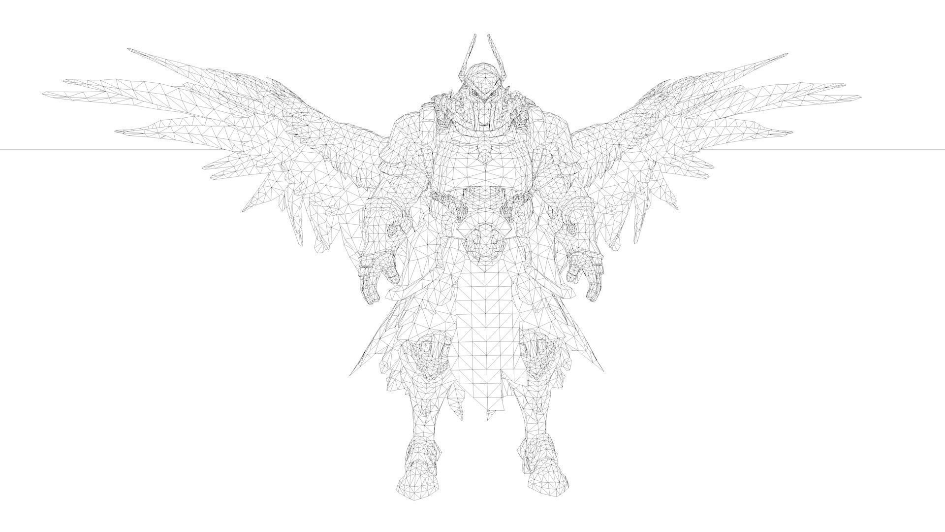 Angel Rigged and Animated Low-poly 3D model_11