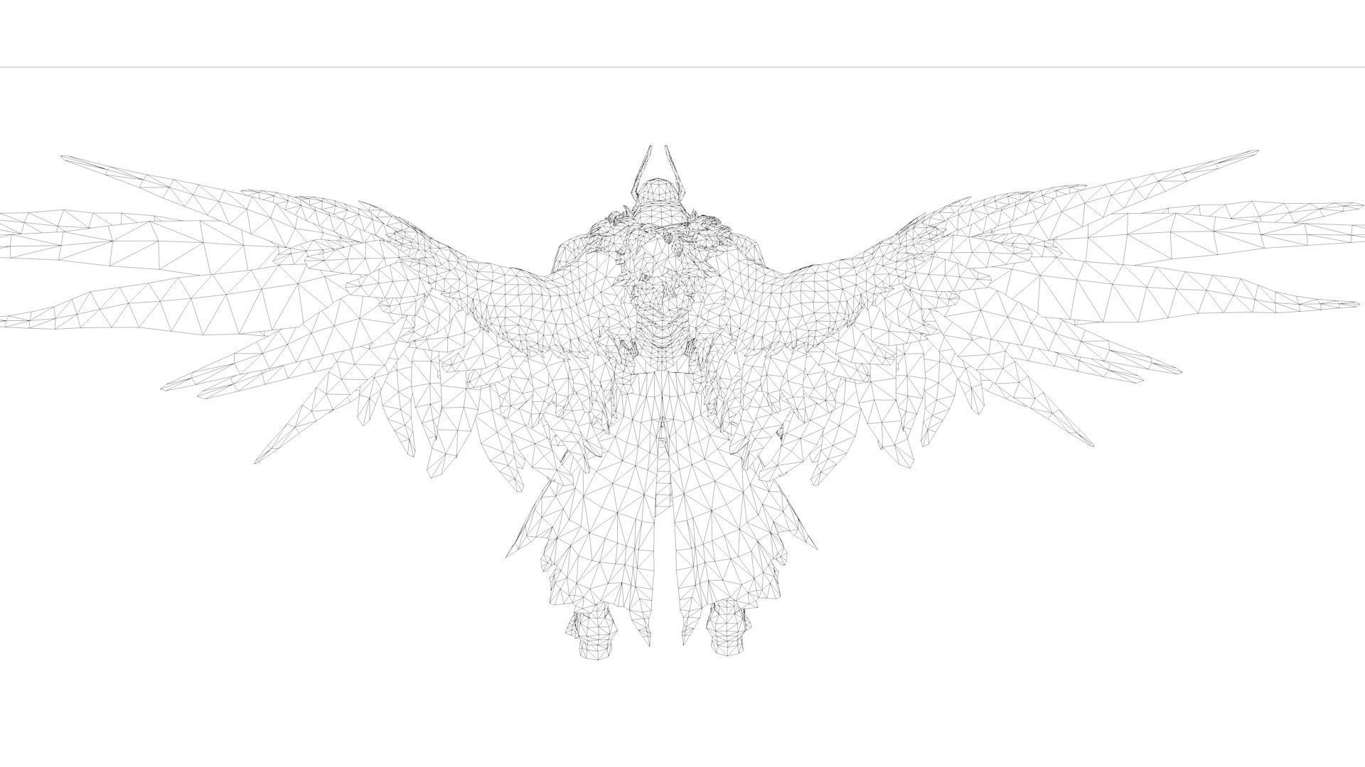 Angel Rigged and Animated Low-poly 3D model_14